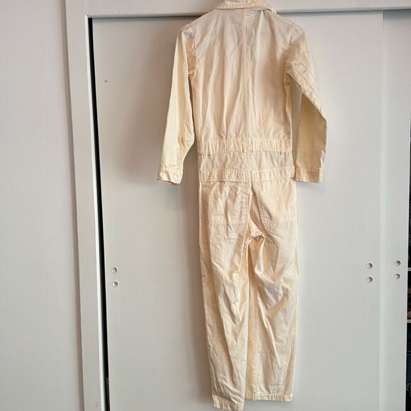 Big Bud Press Everyday Jumpsuit Cotton Twill Light Yellow Long Sleeve Utility XS - Picture 5 of 6